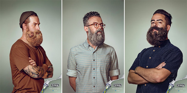 A series of advertising images shot for the Schick Razor company had a furry twist to them!